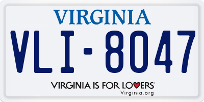 VA license plate VLI8047