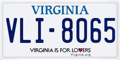 VA license plate VLI8065