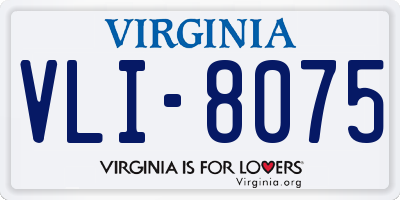 VA license plate VLI8075