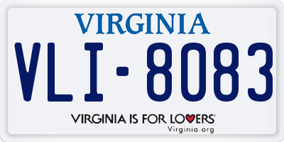 VA license plate VLI8083