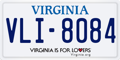 VA license plate VLI8084