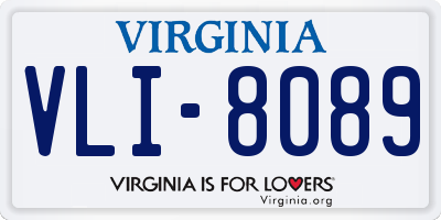 VA license plate VLI8089