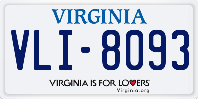 VA license plate VLI8093