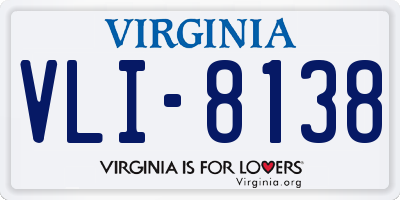 VA license plate VLI8138