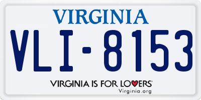 VA license plate VLI8153