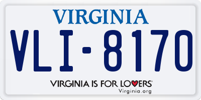 VA license plate VLI8170