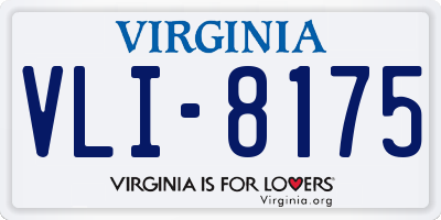 VA license plate VLI8175
