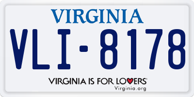 VA license plate VLI8178