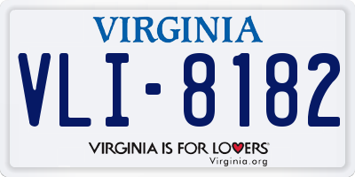 VA license plate VLI8182