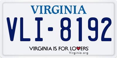 VA license plate VLI8192