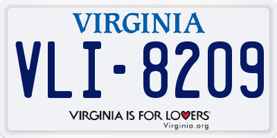 VA license plate VLI8209