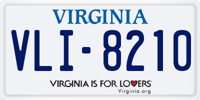 VA license plate VLI8210