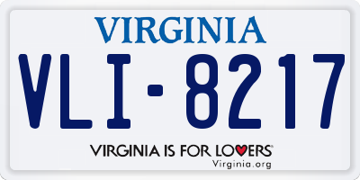 VA license plate VLI8217