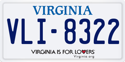 VA license plate VLI8322