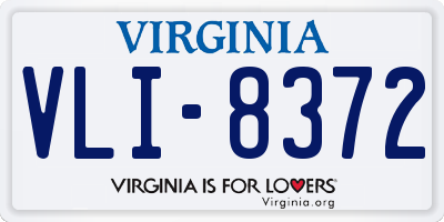 VA license plate VLI8372