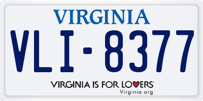 VA license plate VLI8377