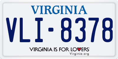 VA license plate VLI8378
