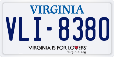 VA license plate VLI8380