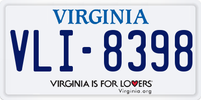 VA license plate VLI8398