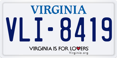 VA license plate VLI8419