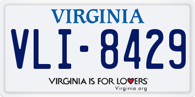 VA license plate VLI8429