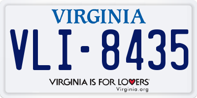 VA license plate VLI8435