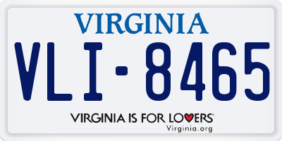 VA license plate VLI8465