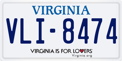 VA license plate VLI8474