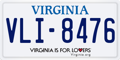 VA license plate VLI8476