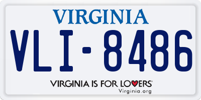 VA license plate VLI8486