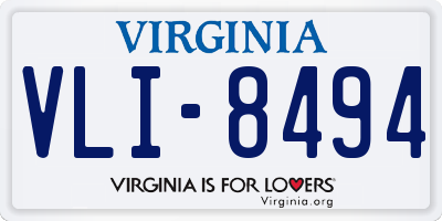 VA license plate VLI8494