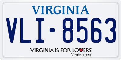 VA license plate VLI8563