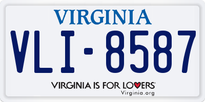 VA license plate VLI8587