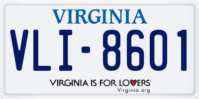 VA license plate VLI8601