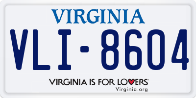 VA license plate VLI8604