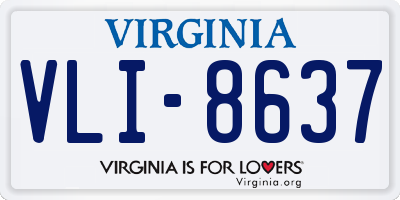 VA license plate VLI8637