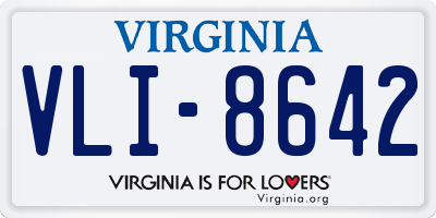 VA license plate VLI8642