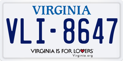 VA license plate VLI8647