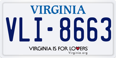 VA license plate VLI8663