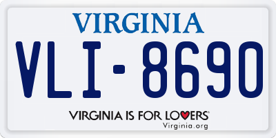 VA license plate VLI8690