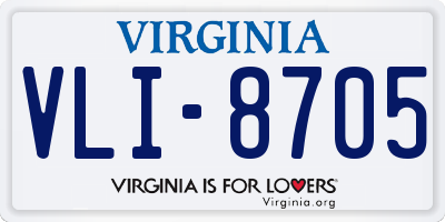VA license plate VLI8705