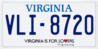 VA license plate VLI8720