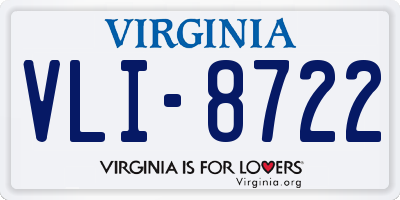 VA license plate VLI8722