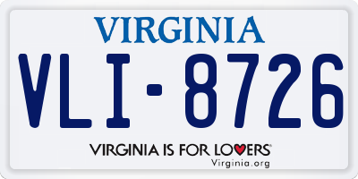 VA license plate VLI8726