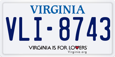 VA license plate VLI8743