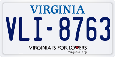 VA license plate VLI8763