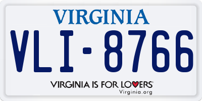 VA license plate VLI8766