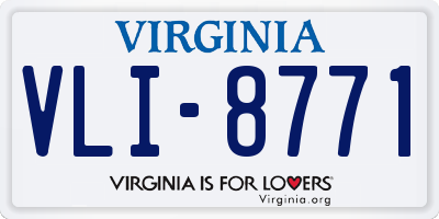 VA license plate VLI8771