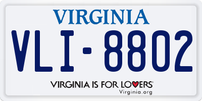 VA license plate VLI8802