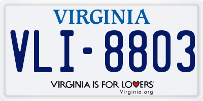VA license plate VLI8803